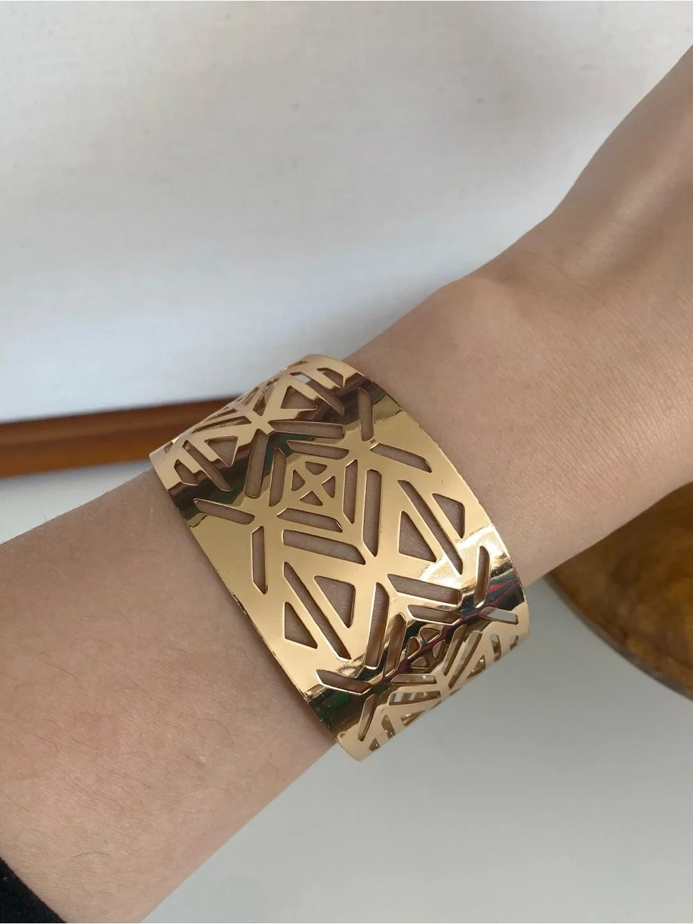 3/$20 Gold Cutout Filigree Metal Cuff Bracelet